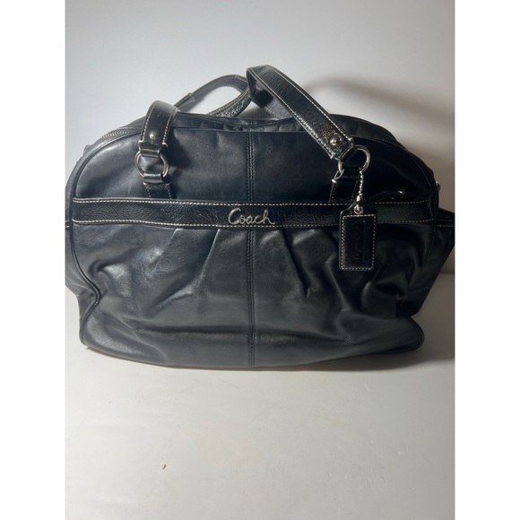 Coach Black Leather Handbag - Picture 1 of 8